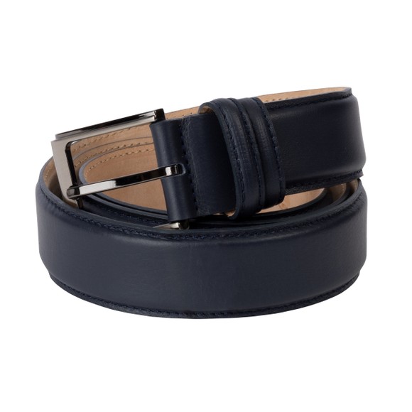 Huxley Tanner Mens Blue 35mm Ballesteros Matt Formal Belt main image