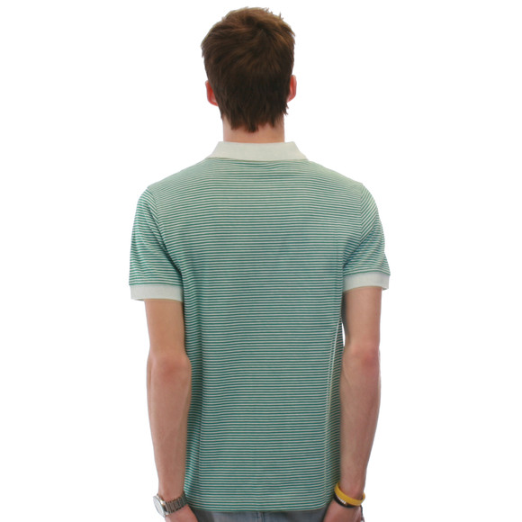 Lyle & Scott Mens Turquoise Lyle & Scott Acid Mint Fine Stripe Polo main image