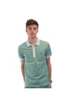 Lyle & Scott Mens Turquoise Lyle & Scott Acid Mint Fine Stripe Polo