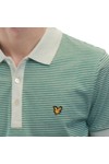 Lyle & Scott Mens Turquoise Lyle & Scott Acid Mint Fine Stripe Polo
