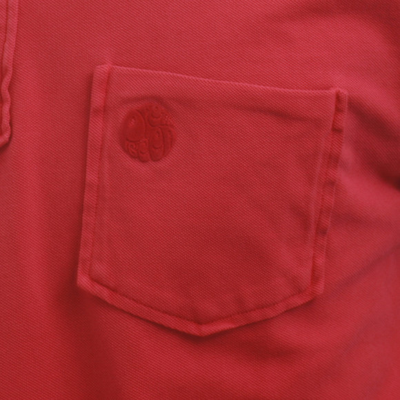 Pretty Green Mens Red Pretty Green Chest Badge With Pocket Chilli Polo main image