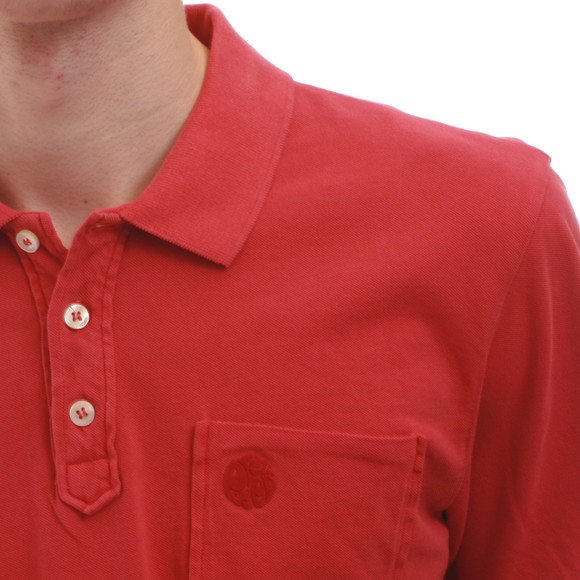Pretty Green Mens Red Pretty Green Chest Badge With Pocket Chilli Polo main image