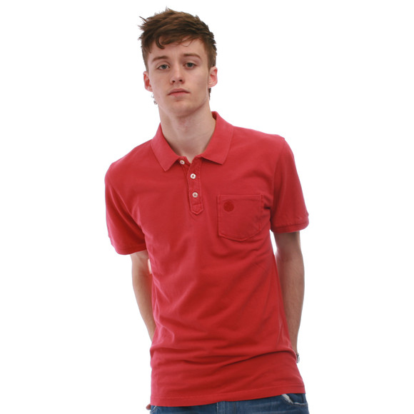 Pretty Green Mens Red Pretty Green Chest Badge With Pocket Chilli Polo main image