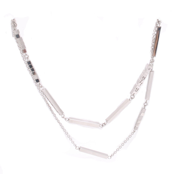 Diesel Womens Grey Diesel Stainless Steel Cubed Necklace #1