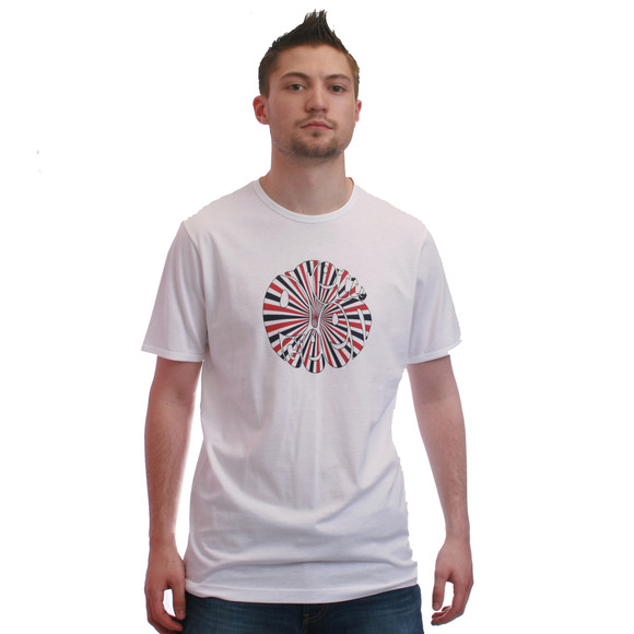 Pretty Green Mens White Pretty Green White Rays Crew Neck Tee main image
