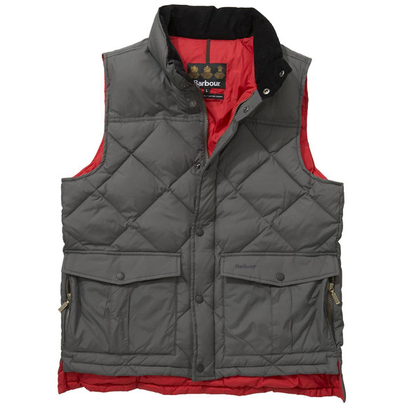 - Mens Grey Barbour Down Explorer Charcoal Gillet #1