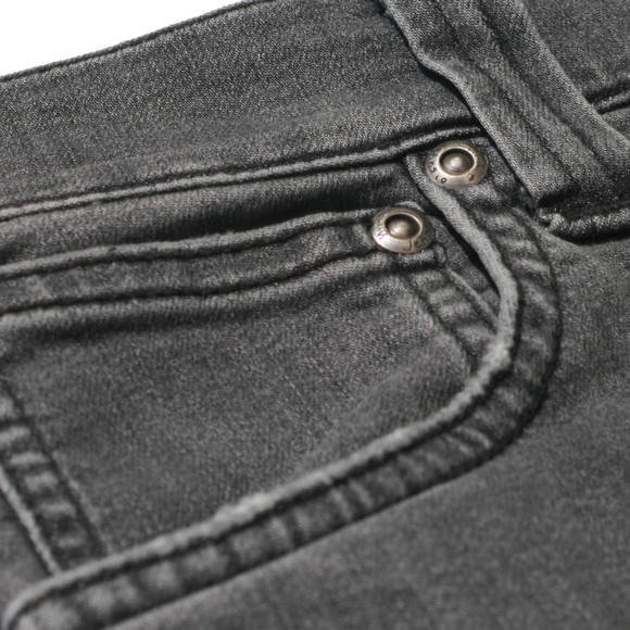 Nudie Jeans Mens Grey Nudie Faded Black Thin Finn Dry Stretch Jean main image