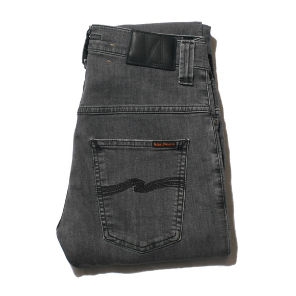 Nudie Jeans Mens Grey Nudie Faded Black Thin Finn Dry Stretch Jean main image