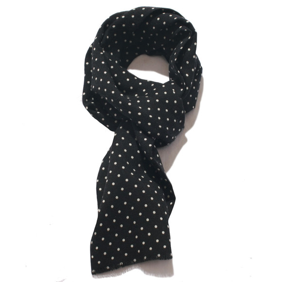Pretty Green Mens Black Pretty Green Polka Dot Woven Scarf main image