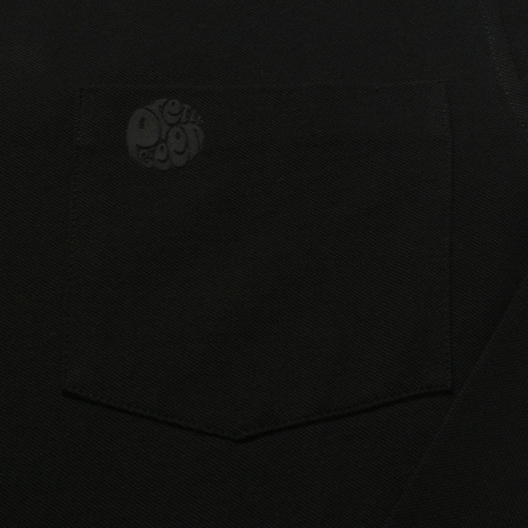 Pretty Green Mens Black Pretty Green Long Sleeve Pique Polo Shirt main image
