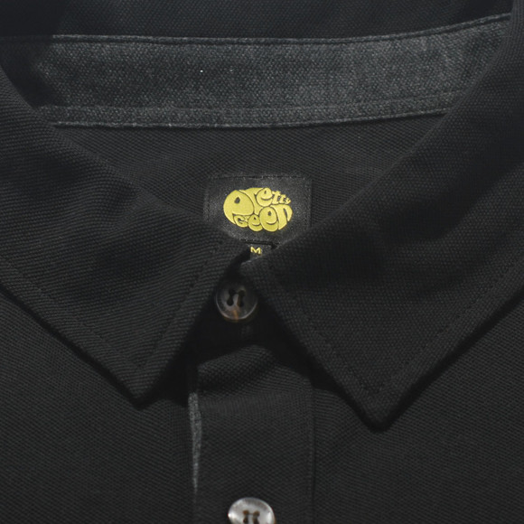 Pretty Green Mens Black Pretty Green Long Sleeve Pique Polo Shirt main image