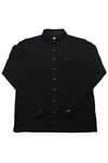 Pretty Green Mens Black Pretty Green Long Sleeve Pique Polo Shirt