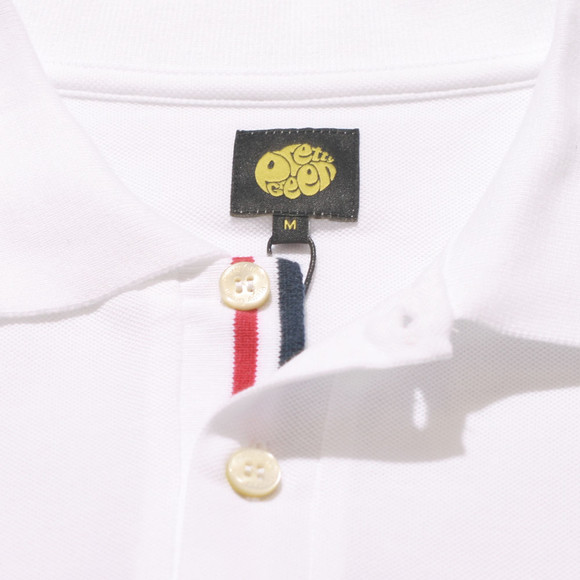 Pretty Green Mens White Pretty Green White  Tipped Inner Placket & Pocket Polo main image