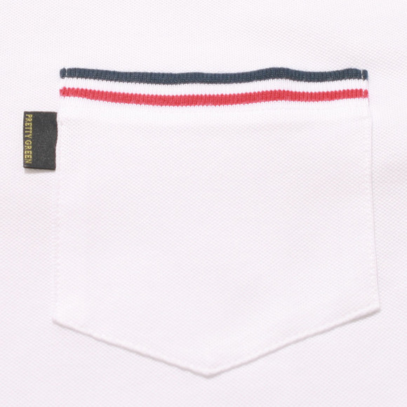 Pretty Green Mens White Pretty Green White  Tipped Inner Placket & Pocket Polo main image