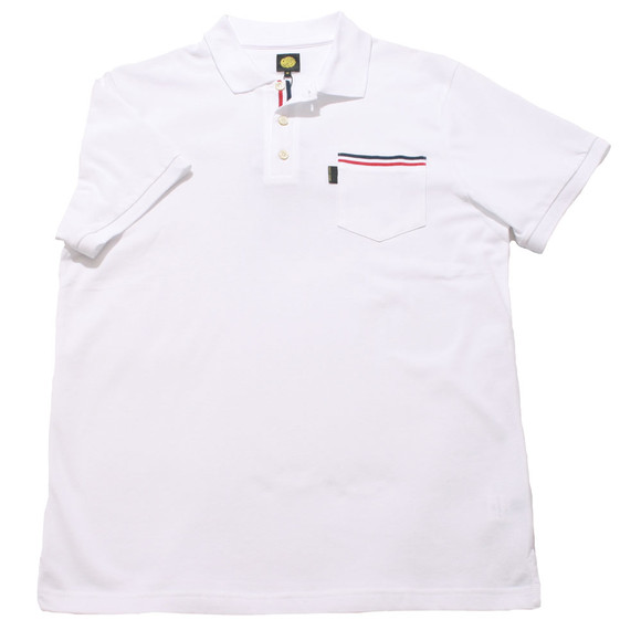 Pretty Green Mens White Pretty Green White  Tipped Inner Placket & Pocket Polo main image