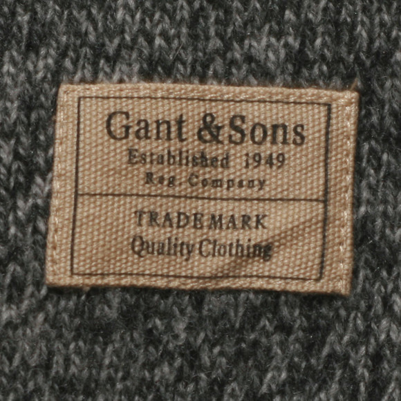 Gant Mens Grey Gant CV Lambswool Grey Shawlcollar Jumper main image