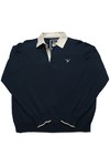 Gant Mens Blue Gant Cotton Blue LS Rugger Polo Top
