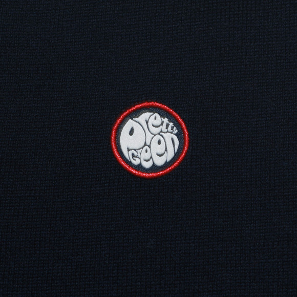 Pretty Green Mens Blue Pretty Green Navy/Red Tipped V Neck Cardigan main image