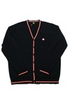 Pretty Green Mens Blue Pretty Green Navy/Red Tipped V Neck Cardigan