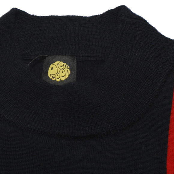 Pretty Green Mens Blue Pretty Green Navy/Red Turtle Neck Jumper main image