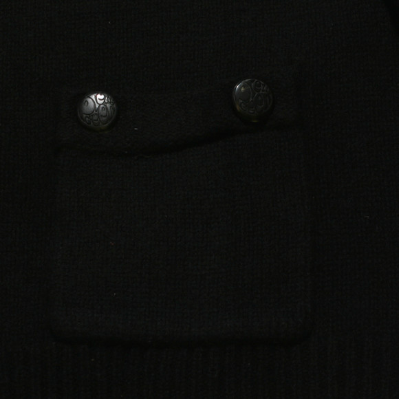 Pretty Green Mens Black Pretty Green Black Funnel Collar Cardigan main image