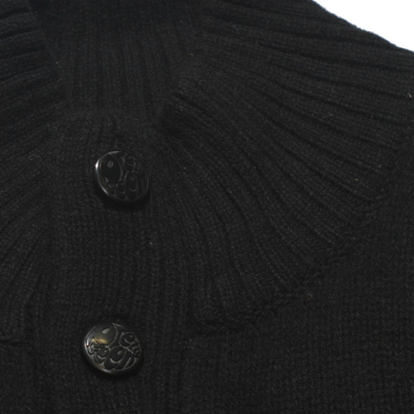 Pretty Green Mens Black Pretty Green Black Funnel Collar Cardigan main image