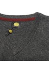 Pretty Green Mens Grey Pretty Green Charcoal V Neck Lambswool Jumper