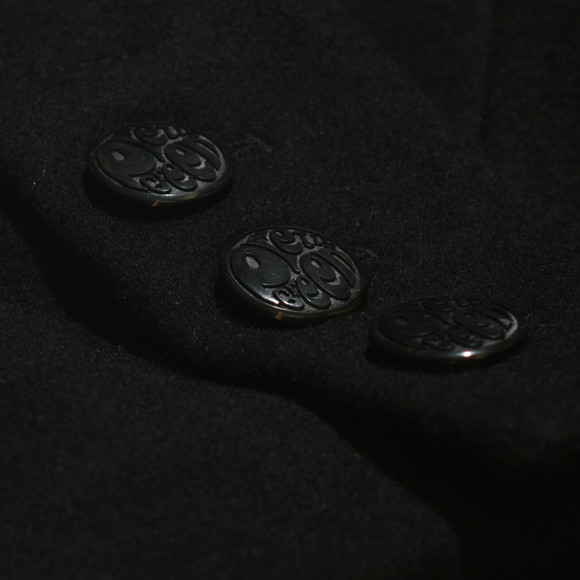 Pretty Green Mens Black Pretty Green Black Wool Zipped Pea Coat main image