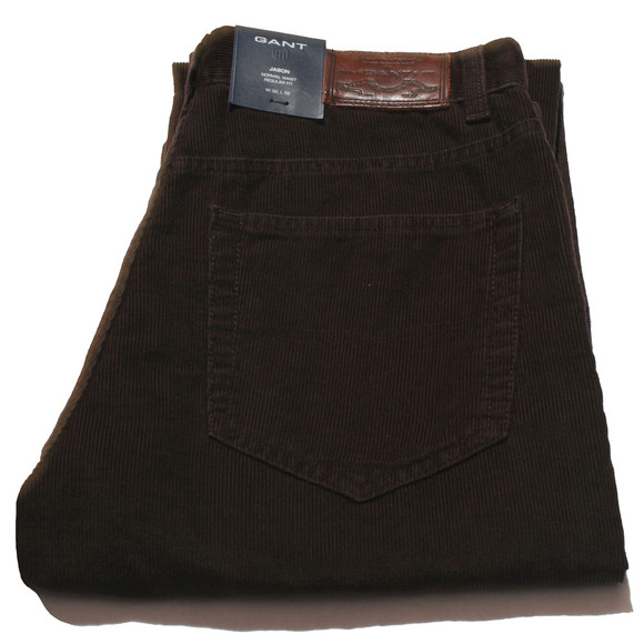 Gant Mens Brown Gant Stone Black Coffee Washed Cord Jean main image