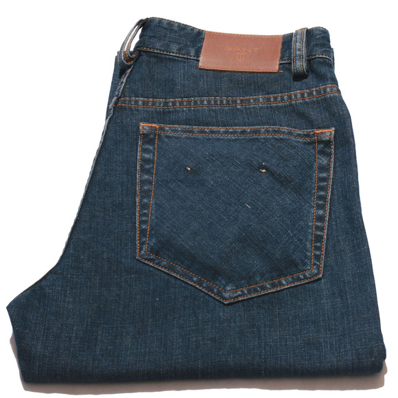 Gant Mens Blue Gant Long Island Jason Mid Wash Jean main image