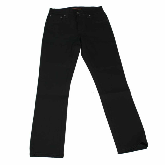 Nudie Jeans Mens Black Nudie Black Slubs Grim Tim Jeans main image