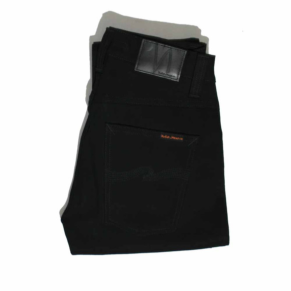Nudie Jeans Mens Black Nudie Black Slubs Grim Tim Jeans main image