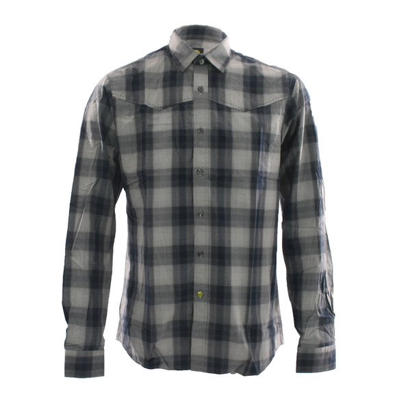 Pretty Green Mens Blue Pretty Green LS Western Shirt main image