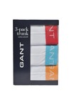 Gant Mens Multicoloured Gant 3 Pack Stretch Cotton Trunk RED/TQU/ORG