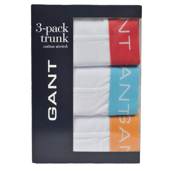 Gant Mens Multicoloured Gant 3 Pack Stretch Cotton Trunk RED/TQU/ORG main image