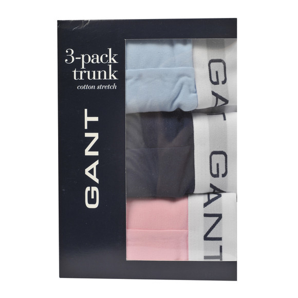 Gant Mens Multicoloured Gant 3 Pack Stretch Cotton Trunk SKY/NVY/PNK main image