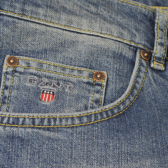 Gant Mens Blue Gant Mid Stone Wash Connecticut Comfort Fit Jean main image