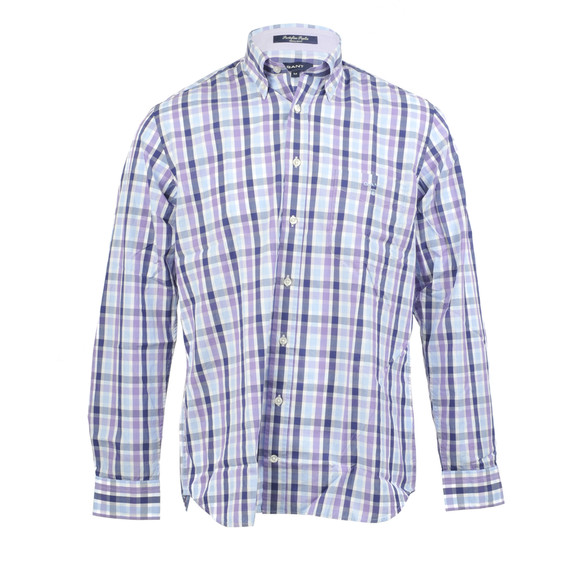 Gant Mens Purple Gant Purple/Blue A P Portofino Poplin Large Check Shirt main image