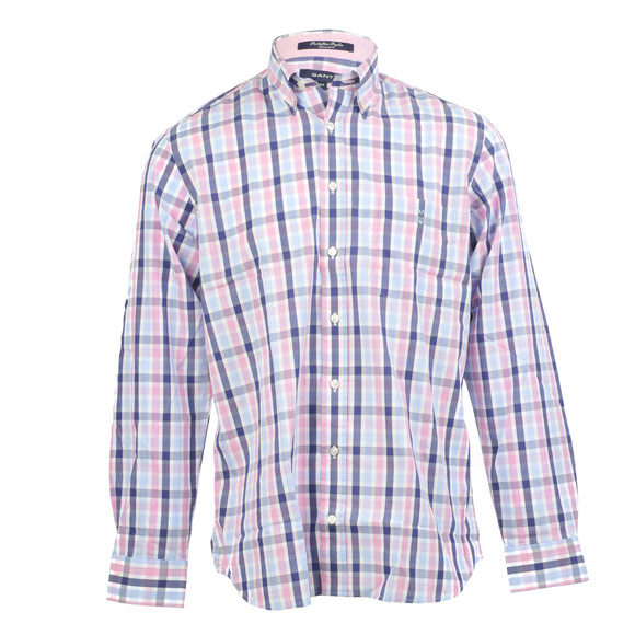 Gant Mens Pink Gant Pink/Blue A P Portofino Poplin Large Check Shirt main image