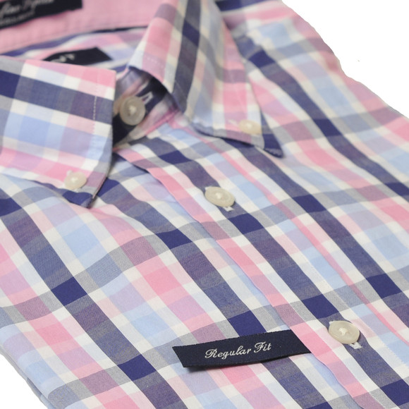 Gant Mens Pink Gant Pink/Blue A P Portofino Poplin Large Check Shirt main image