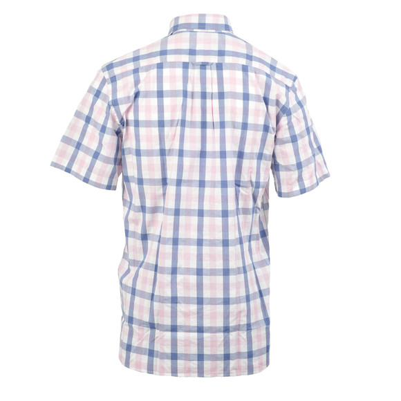 Gant Mens Pink Gant Pink/Blue A P Melange Poplin BD SS Check Shirt main image