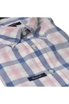 Gant Mens Pink Gant Pink/Blue A P Melange Poplin BD SS Check Shirt