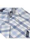 Gant Mens Blue Gant Capri Blue A P Melange Poplin BD SS Check Shirt