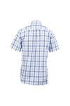 Gant Mens Blue Gant Capri Blue A P Melange Poplin BD SS Check Shirt