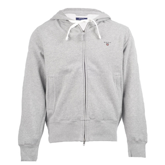 Gant Mens Grey Gant Grey Melange Basic Full Zip Hoody main image