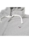 Gant Mens Grey Gant Grey Melange Basic Full Zip Hoody
