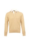 Gant Mens Yellow Gant Sand Cotton Cable Rugger