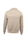 Gant Mens Grey Gant Grey Melange A P Pima Cotton Breton Stripe Half Zip Jumper