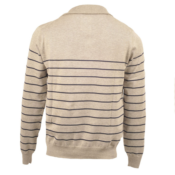 Gant Mens Grey Gant Grey Melange A P Pima Cotton Breton Stripe Half Zip Jumper main image