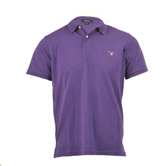 Gant Mens Purple Gant Dark Violet G N H Solid Pique Rugger Polo main image